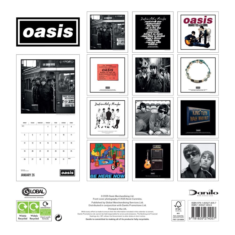 Oasis Square Calendar 2026