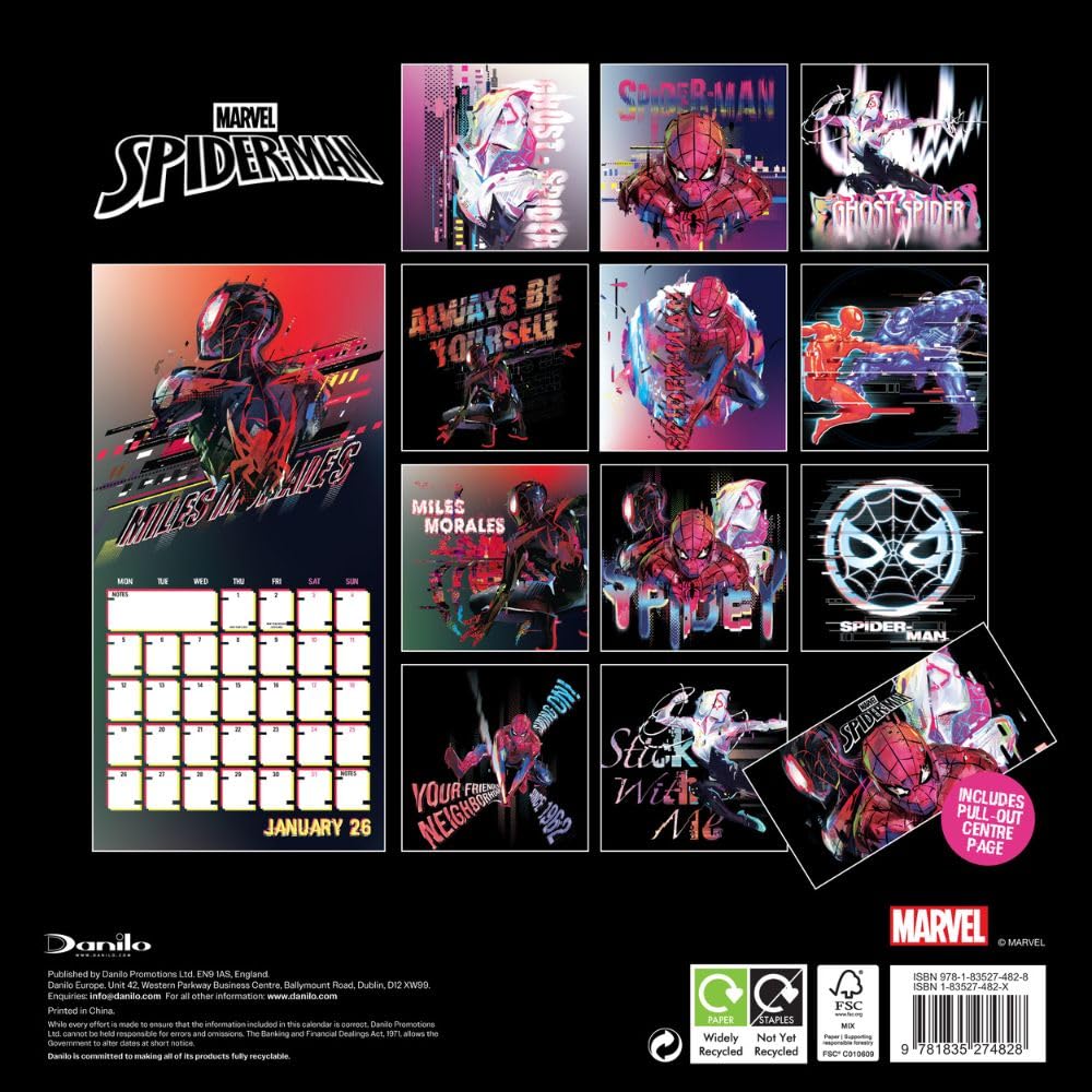 Spider-Man Square Calendar 2026