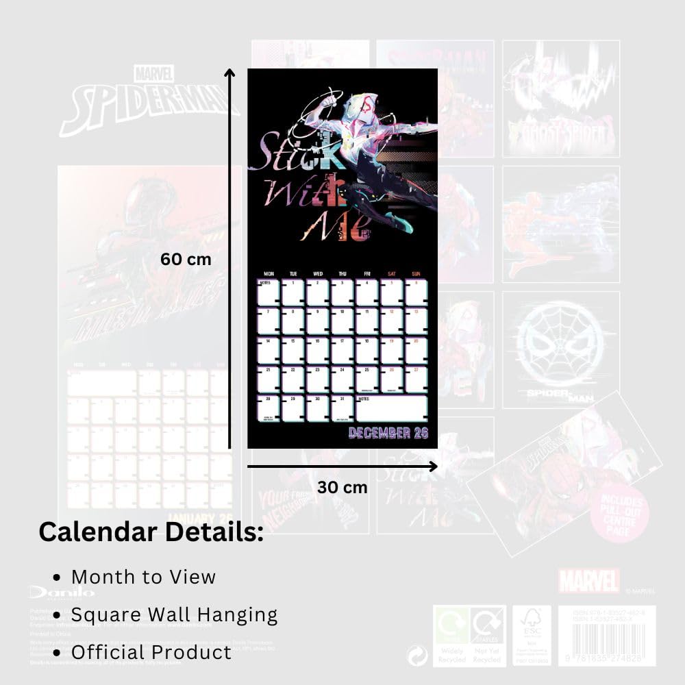 Spider-Man Square Calendar 2026