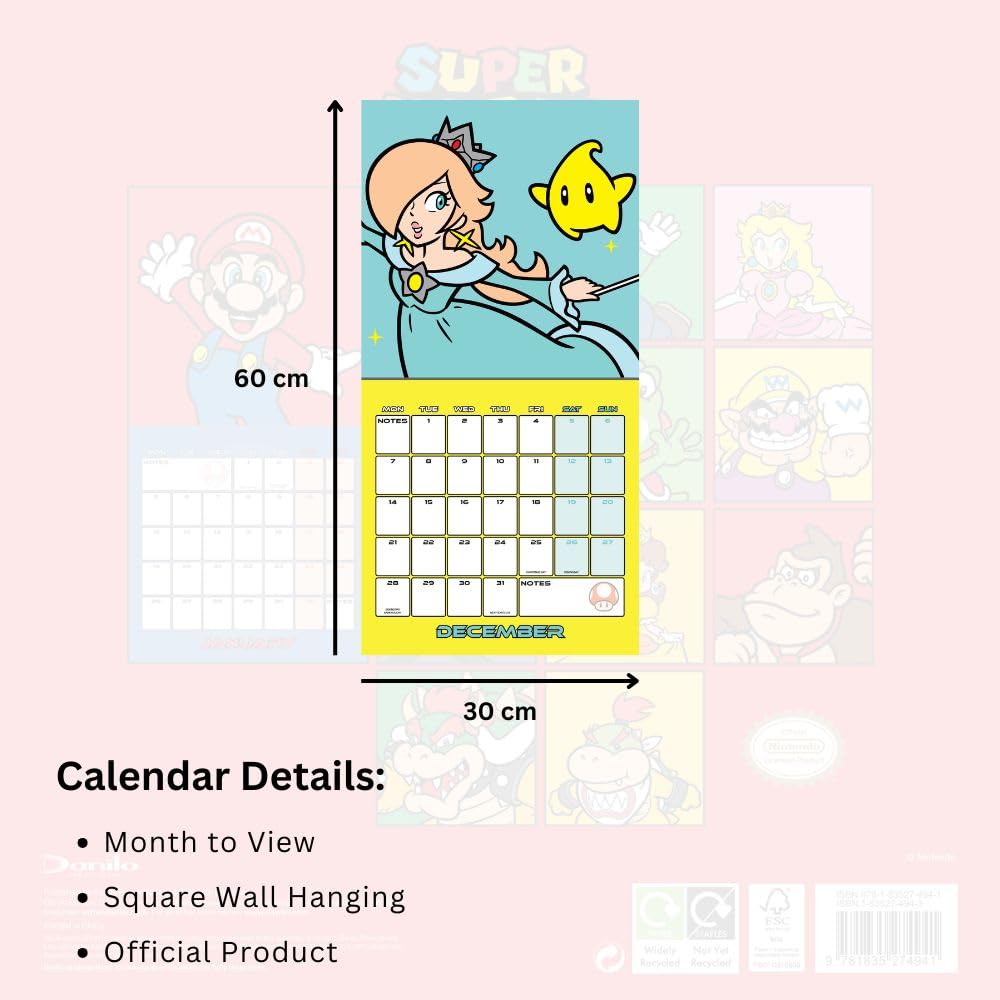 Super Mario Square Calendar 2026
