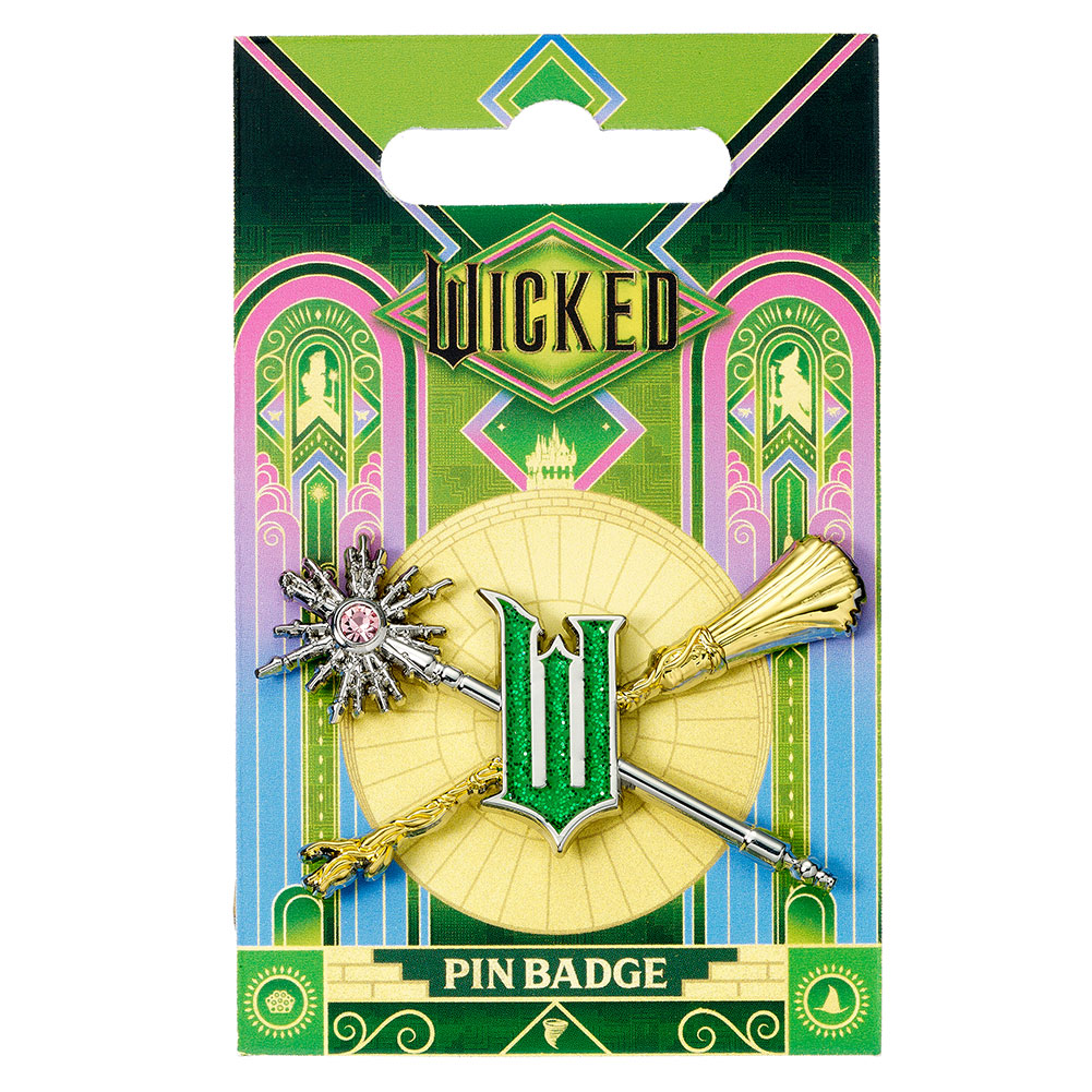 Wicked Wand & Broomstick Pin Badge