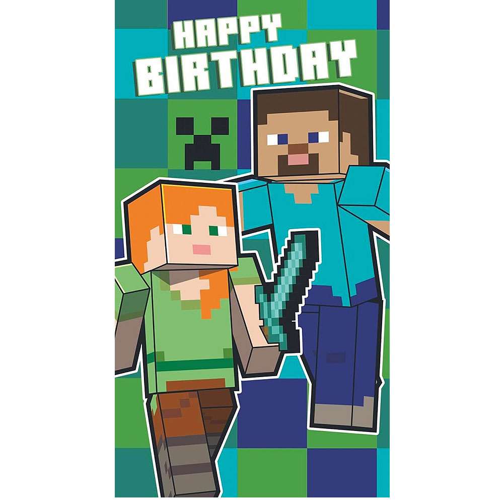 Minecraft Birthday Card With Stickers