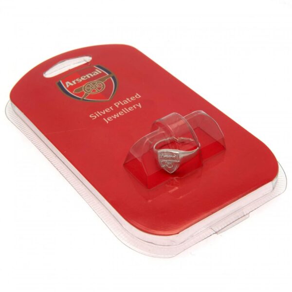 Arsenal FC Silver Plated Crest Ring Small
