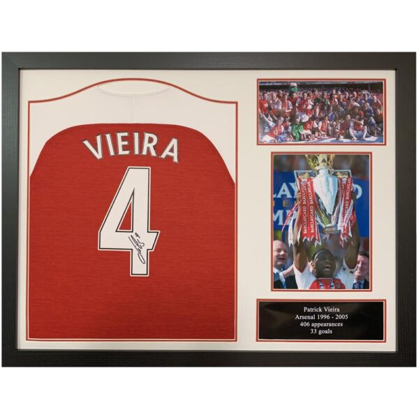 Arsenal FC Vieira Signed Shirt (Framed)