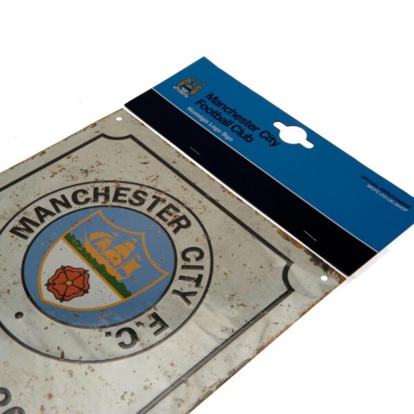 Manchester City FC Retro Logo Sign