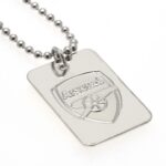 Arsenal FC Silver Plated Dog Tag & Chain