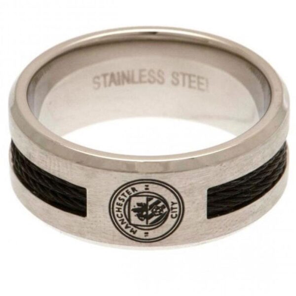 Manchester City FC Black Inlay Ring Large