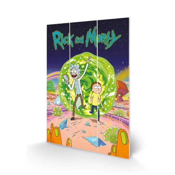 Rick And Morty Wood Print Portal