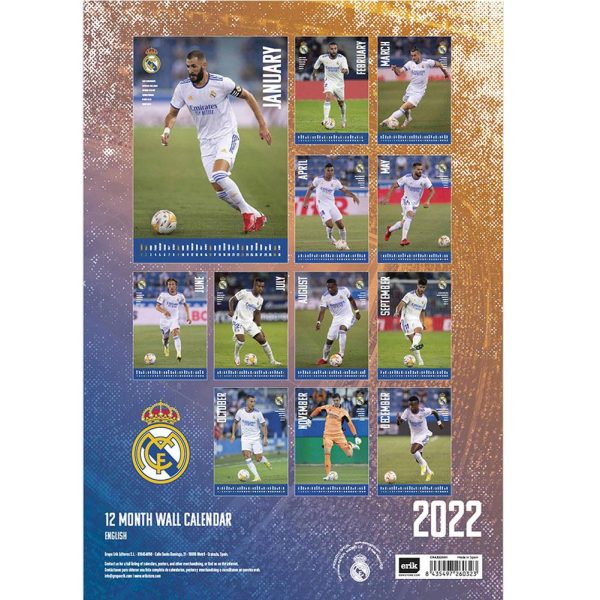 Real Madrid FC Calendar 2022
