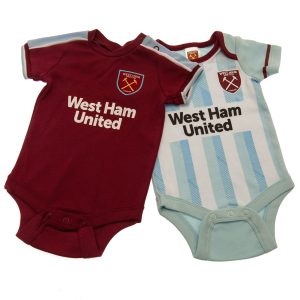 West Ham United FC 2 Pack Bodysuit 12-18 Mths CS