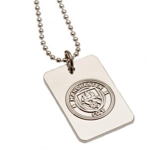 Manchester City FC Silver Plated Dog Tag & Chain