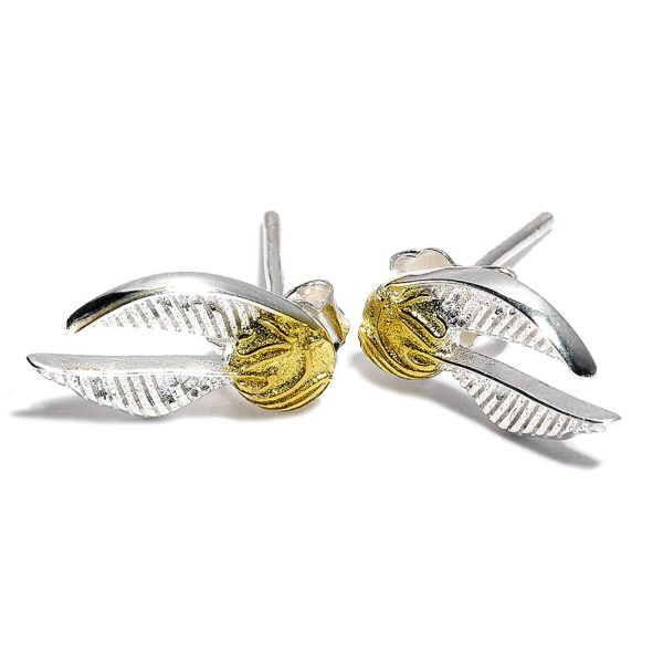 Harry Potter Silver Plated Earrings Golden Snitch