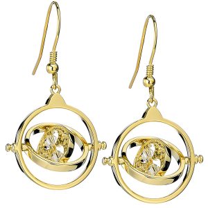 Harry Potter Gold Plated Crystal Earrings Time Turner
