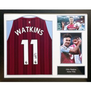 Aston Villa FC Watkins Signed Shirt (Framed)
