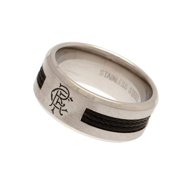 Rangers FC Black Inlay Ring Small