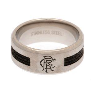 Rangers FC Black Inlay Ring Medium