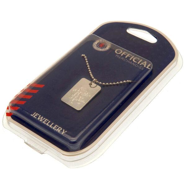 Rangers FC Silver Plated Dog Tag & Chain