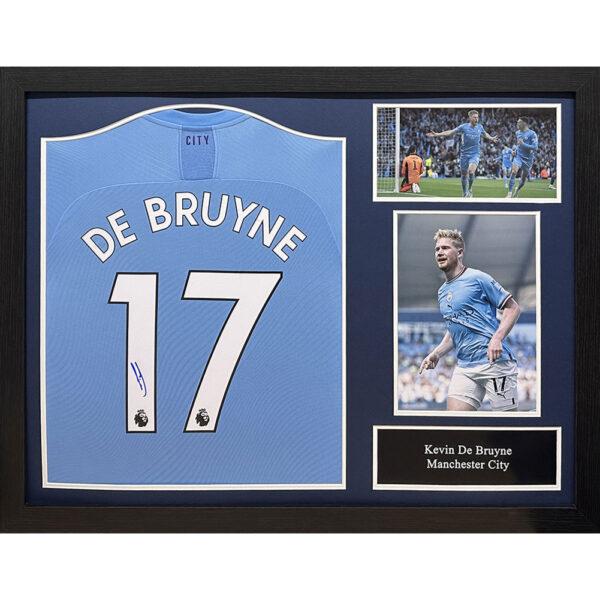 Manchester City FC De Bruyne Signed Shirt (Framed)