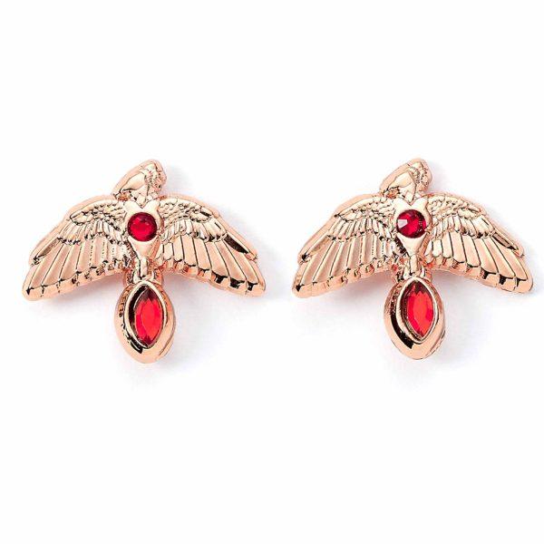 Harry Potter Rose Gold Plated Earrings Fawkes