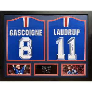 Rangers FC Laudrup & Gascoigne Signed Shirts (Dual Framed)