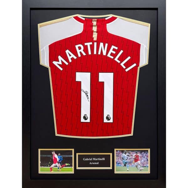 Arsenal FC Martinelli Signed Shirt (Framed)