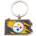 Pittsburgh Steelers State Shape Keyring